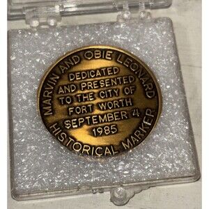 Marvin and Obie Leonard Historical Marker Coin Fort Worth Texas